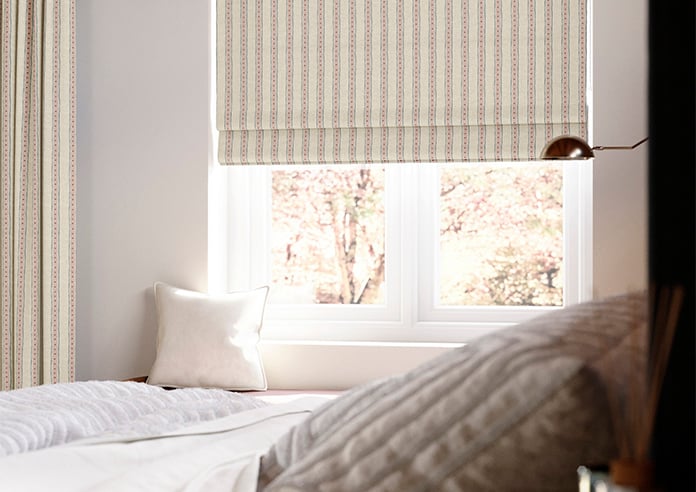 Emily Bond Block Printed Stripe, Pink & Blue - Twist&Fit Roman Blind - Image 5